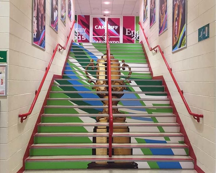 Venue Dressing Steps Rugby World Cup Trophy Indoor