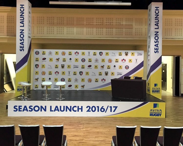 Event Branding Season Launch Aviva Premiership Stage Branding