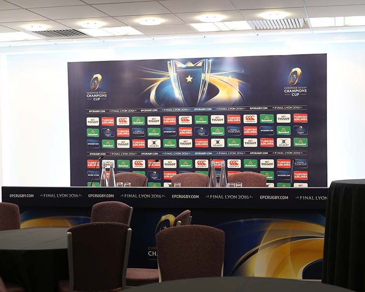 Backdrops & Media Areas Champions Cup Press Room