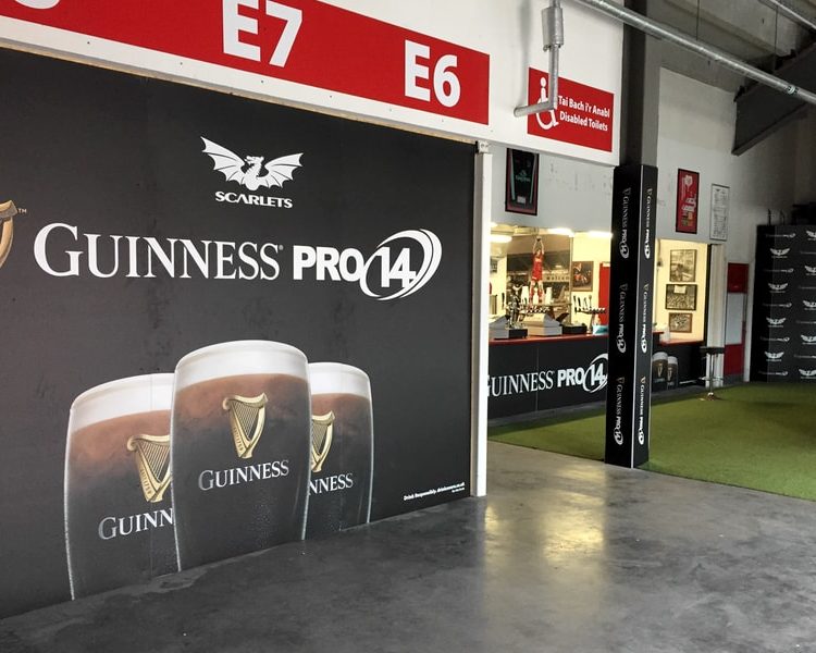 Bar Branding Guinness PRO14 Scarlets Bar