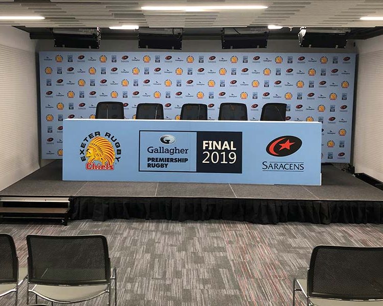 Backdrops & Media Areas Premiership Rugby Press Room