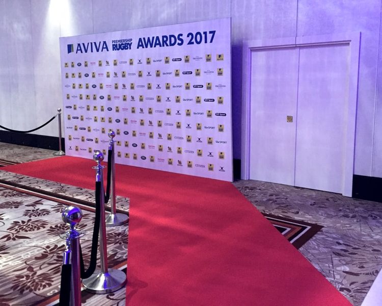 Event Branding Red Carpet Premiership Rugby Awards Backdrop