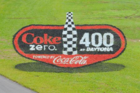 Coca-Cola Zero 3D painted grass logo seen from camera angle